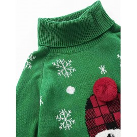 Women's High Neck Ugly Christmas Sweater Dress
