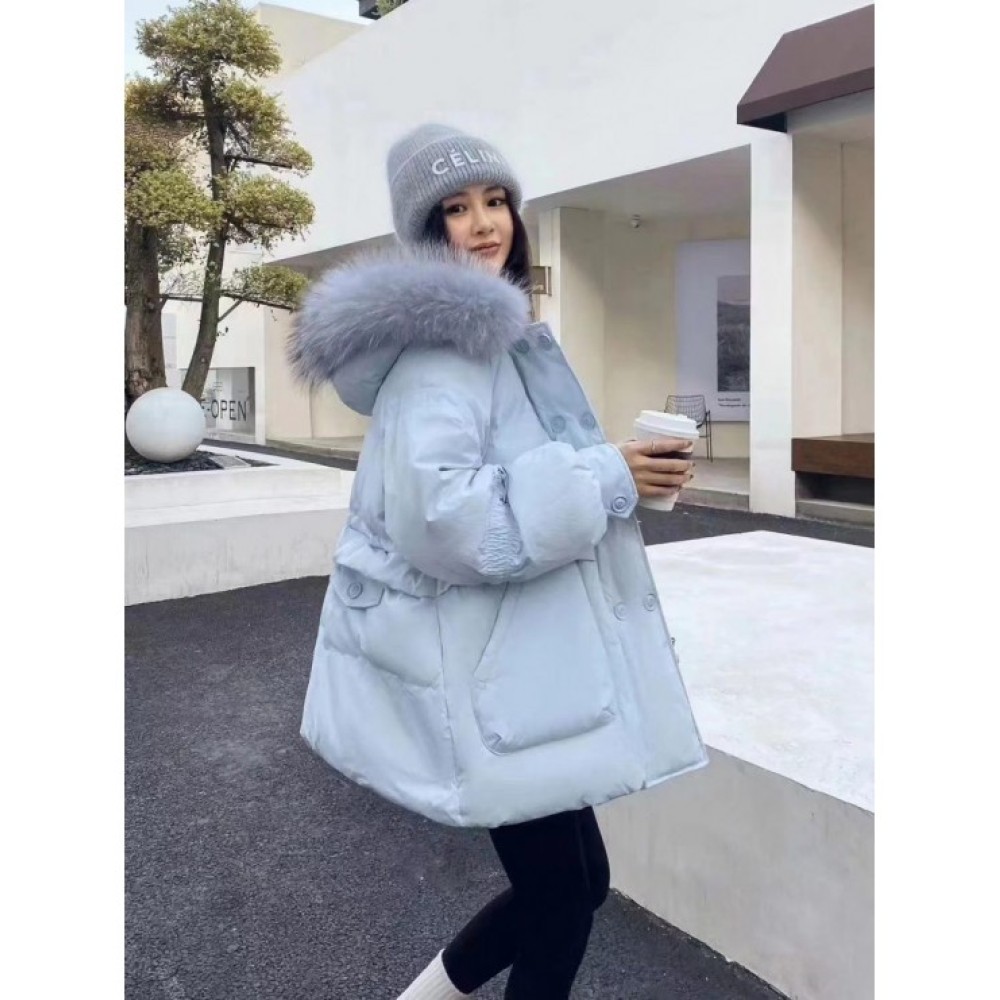Bright Face Down Cotton Padded Jacket For Women
