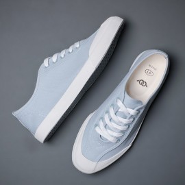 Men Canvas Breathable Soft Sole Comfy Brief Pure Color Casual Court Shoes