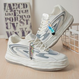 Men Mesh Breathable Soft Sole Comfy Sports Platform One Size Smaller Casual Court Shoes