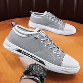 Men Breathable Comfy Sole Non Slip Umbrella Cloth Lace Up Casual Court Shoes