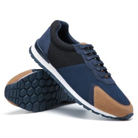 Men Colorblock Mesh Splicing Breathable Sports Casual Forrest Sneakers