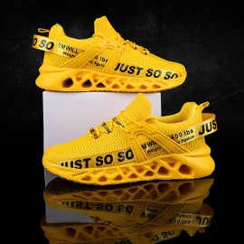 Men Breathable Fabric Comfy Soft Bottom Thick Sole Lace Up Casual Sports Shoes