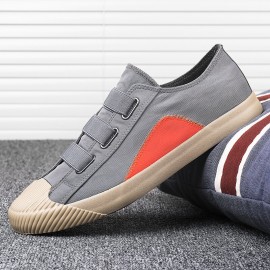 Men Comfy Splicing Colorblock Breathable Skate Shoes Casual Daily Canvas Sneakers