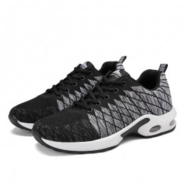 Men Sports Knitted Fabric Breathable Air-cushion Casual Running Shoes