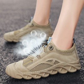 Men Outdoor Luminous Mesh Breathable Anti-collision Toe Casual Hiking Shoes