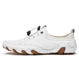 Men Cowhide Breathable Comfy Soft Bottom Hand Stitching Non Slip Outdoor Casual Shoes