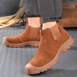 Men Steel Toe Puncture Proof Elastic Band Safety Work Boots