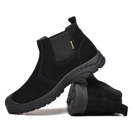 Men Steel Toe Puncture Proof Elastic Band Safety Work Boots