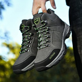 Men Outdoor Suede Slip Resistant Soft Sole Casual Hiking Boots