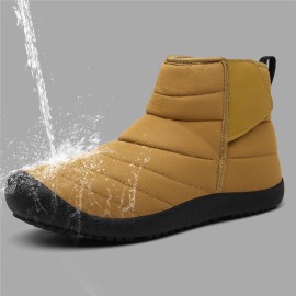 Men Water Resistant Plush Lining Warm Winter Casual Snow Boots