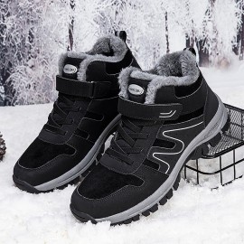 Men Soft Sole Thicken Warm Lining Hard Wearing Patchwork Outdoor Hiking Boots Snow Boots