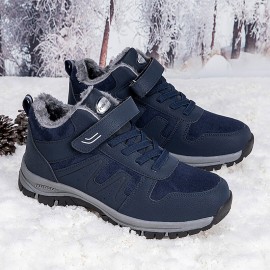 Men Soft Sole Thicken Warm Lining Hard Wearing Patchwork Outdoor Hiking Boots Snow Boots