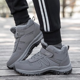 Men Soft Sole Thicken Warm Lining Hard Wearing Patchwork Outdoor Hiking Boots Snow Boots