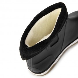 Men Warm Plush Lining Soft Sole Slip Resistant Slip-On Rain Boots