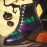 Men Leather Halloween Printing Soft Sole Round Toe Comfy Colorful Casual Martin Boots
