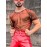 Men Shiny Shimmer Sheer Mesh See Through Short Sleeve T-Shirt