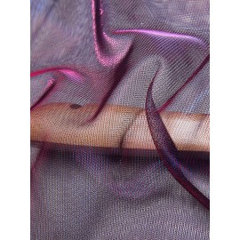 Men Shiny Shimmer Sheer Mesh See Through Short Sleeve T-Shirt