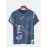 Mens Script Print Crew Neck Short Sleeve Casual T-Shirts