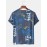 Mens Script Print Crew Neck Short Sleeve Casual T-Shirts
