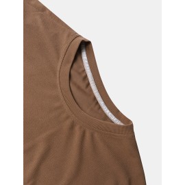 Mens Classic Simple Solid Embroidery Star Thread Material Long-Sleeved T-Shirt