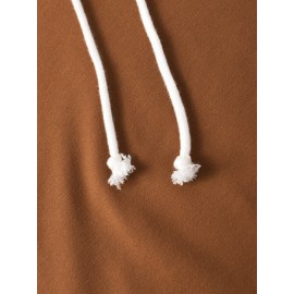 Mens Two Tone A Poker Embroidery Patchwork Drop Shoulder Casual Hooded T-Shirts