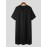 Mens V-neck Loose Short-sleeved Mid-length Dress Robe