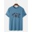 Mens Cotton Character Print Simple Loose Casual Round Neck T-Shirts