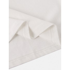 Mens Cotton Character Print Simple Loose Casual Round Neck T-Shirts