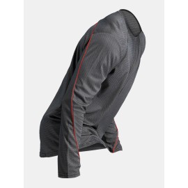 Men Solid Color Breathable Quick Dry Round Neck Long Sleeve T-Shirt