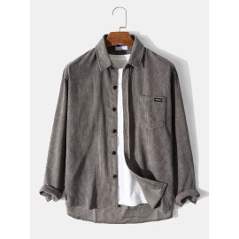 Mens Corduroy Pocket Vintage Outwear Shirt