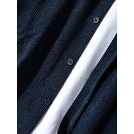 Mens Corduroy Pocket Vintage Outwear Shirt