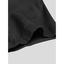 Men Stand Collar Button Long Sleeve Solid Long Robe T-shirts