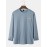Men Cotton Solid Label Round Neck Long Sleeve Casual T-Shirts