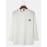 Men Cotton Solid Label Round Neck Long Sleeve Casual T-Shirts