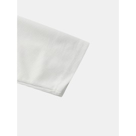 Men Cotton Solid Label Round Neck Long Sleeve Casual T-Shirts