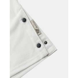 Men Cotton Solid Label Round Neck Long Sleeve Casual T-Shirts