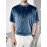 Men Velvet Round Neck Short Sleeve Loose Fit Trendy T-Shirt