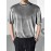 Men Velvet Round Neck Short Sleeve Loose Fit Trendy T-Shirt