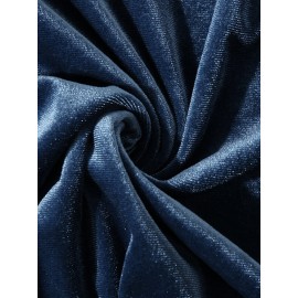 Men Velvet Round Neck Short Sleeve Loose Fit Trendy T-Shirt