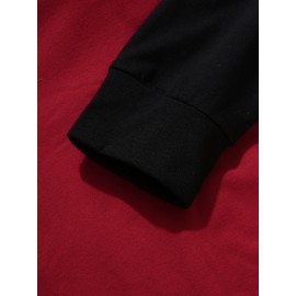 Mens Hooded Raglan Color Matching Drawstring Hoodies