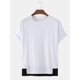 Cute Cartoon Cat Back Print Cotton Round Neck Short Sleeve Loose T-Shirts