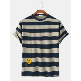 Mens Summer Fashion Loose New Striped Short Sleeved T-Shirts