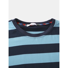 Mens Summer Fashion Loose New Striped Short Sleeved T-Shirts