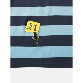 Mens Summer Fashion Loose New Striped Short Sleeved T-Shirts